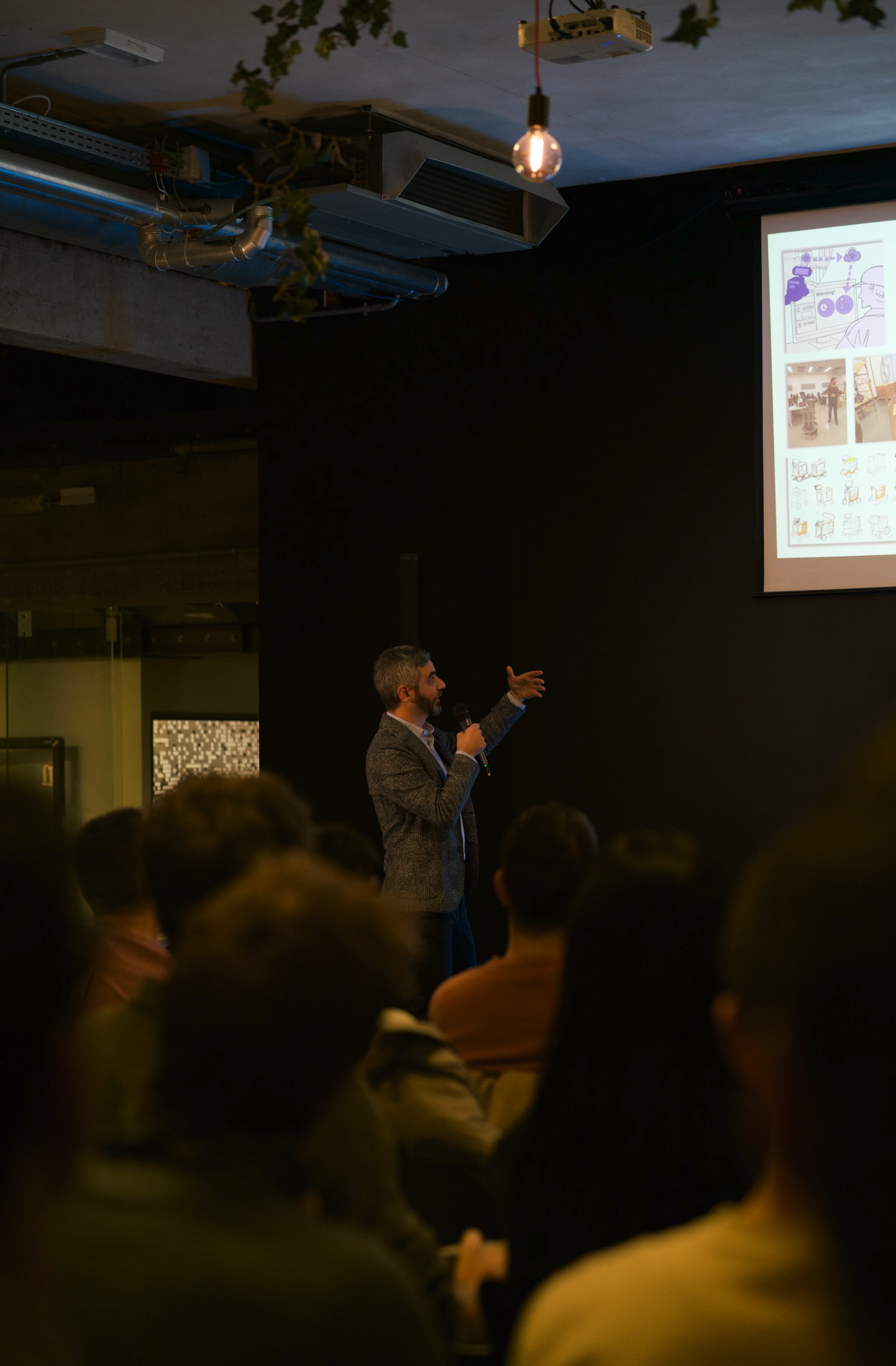 Robot demonstration to attendees